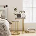 thumbnail image 5 of Nathan James Lula Marble Tabletop with Gold Metal Base Glam Nested Round End Table Set of 2, 5 of 7