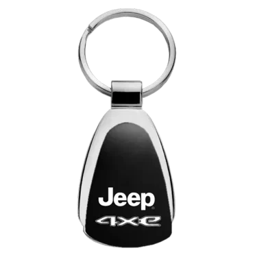 Jeep 4xe Logo Metal Teardrop Key Chain Fob Ring Official Licensed