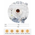 thumbnail image 6 of 13 Inch Round Placemats Set of 4, Thanksgiving Fall Non Slip Heat Insulation PP Table Mats, Blue White Pumpkin Leaves Wooden Grain Washable Place Mats for Kitchen Dining Party Table Decor, 6 of 7
