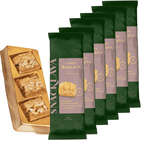 Snacklava Cashew Baklava Bites – 6 Pack (3 Pieces per Pack)