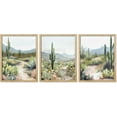 thumbnail image 2 of PixonSign Adhesive Canvas Print Wall Art Set - Desert Cactus Landscape Art - Set of 3 California Desert Botanical Southwest Farmhouse Wall Décor for Living Room, Bedroom - 8"x10" Panels, 2 of 5