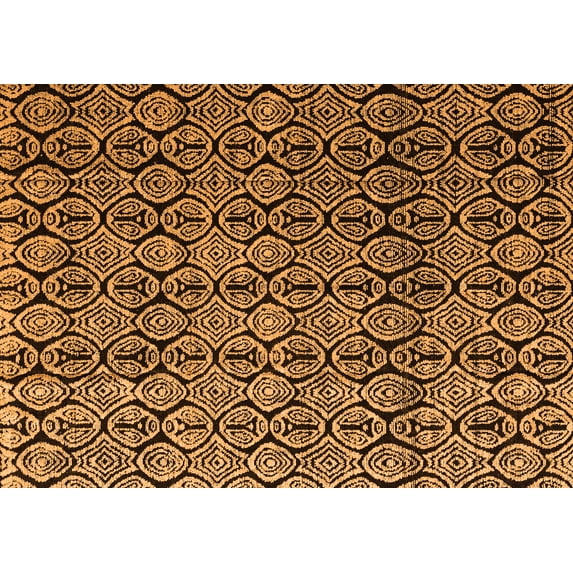 Ahgly Company Indoor Rectangle Abstract Orange Modern Area Rugs, 2' x 4'