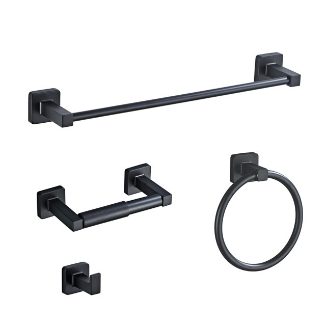 Juego de accesorios de baño bluebyrne de acero inoxidable negro mate