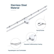 ChainsProMax Stainless Steel Ankle Bracelets for Women Layered Heart Charm Anklets Foot Chain Summer Boho Beach Gift