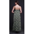 thumbnail image 4 of Bimba Rayon Leaves Printed Spaghetti Strap Sleeveless Womens Cami Maxi Slip Swing Dress-XSmall, 4 of 4