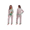thumbnail image 3 of LMLYSoH Women Christmas Pajamas Set, Striped Long Sleeve Tops and Tie Waist Pants, 3 of 9