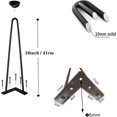 thumbnail image 5 of Elegantes patas de horquilla de satén negro, calidad industrial para muebles modernos de mediados de siglo, mejore su espacio vital con estas versátiles patas de mesa de metal, 5 of 5