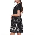 thumbnail image 2 of Disketp Star Gazing Cat Illustration para Vestido de Manga Corta para Mujeres, Vestidos de Verano para Mujeres, Casual y Holgado para la Playa, 2 of 6