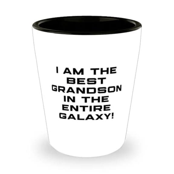 Reusable Grandson Shot Glass, I Am The Best Grandson In The Entire Galaxy!, Present For Grandson, New From Grandparent
