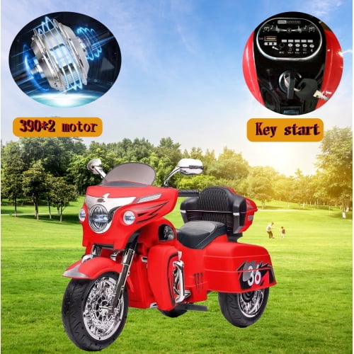 Kids Electric motorcycle 12V two seat motorcycle for kids, Motorbike for Kids with Key start /3 wheels Headlight/Storage Box/ two motor/ two seat ,kids motorcycle,ride on motorcycle