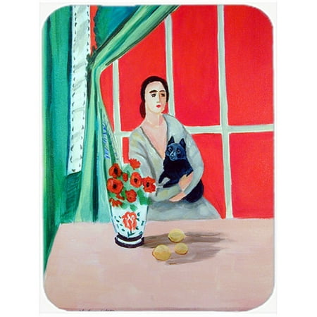 Caroline's Treasures Lady with Her Schipperke Glass Cutting Board