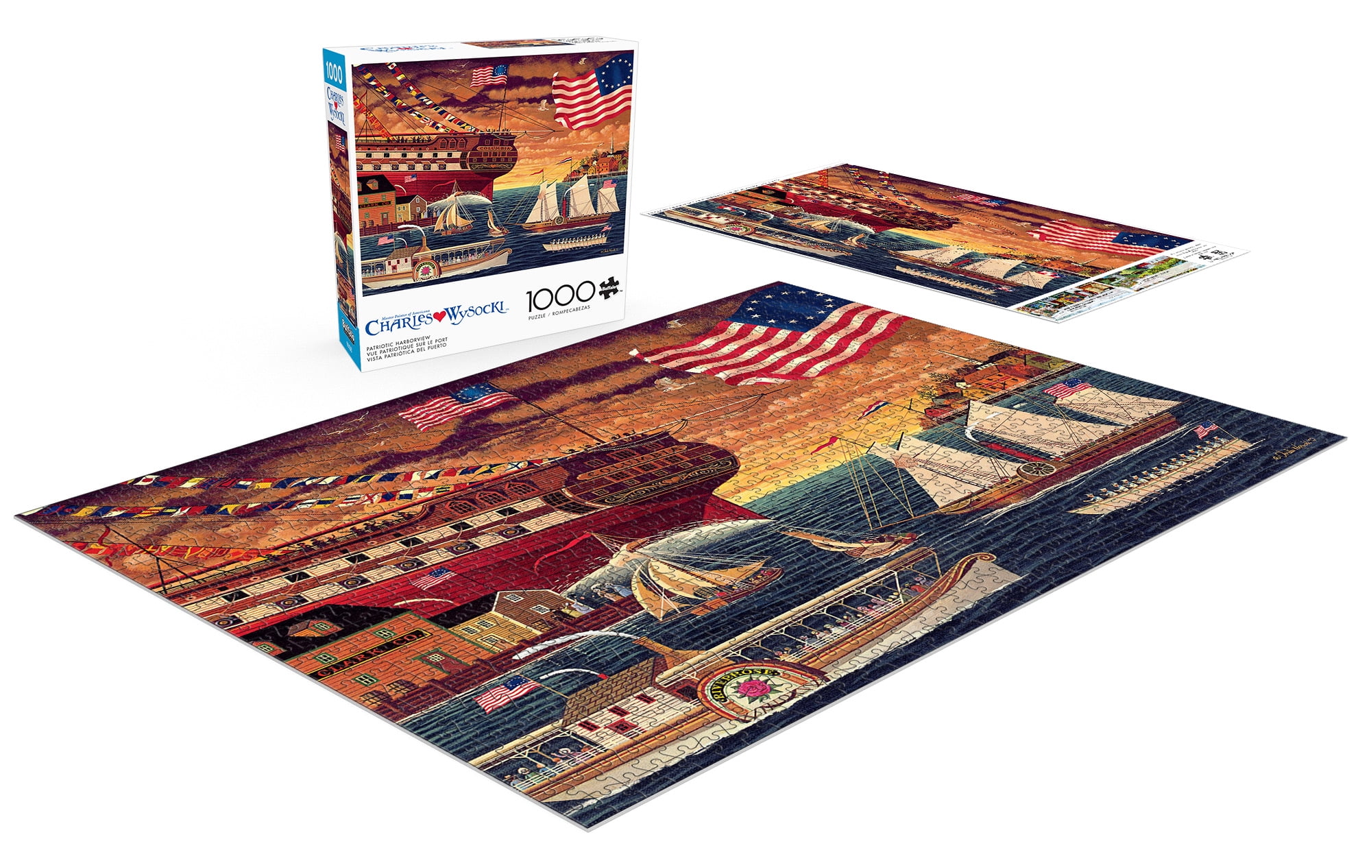 Buffalo Games Patriotic Harborview 1000-Piece Interlocking Jigsaw Puzzle for Adults Ages 14-99 Years
