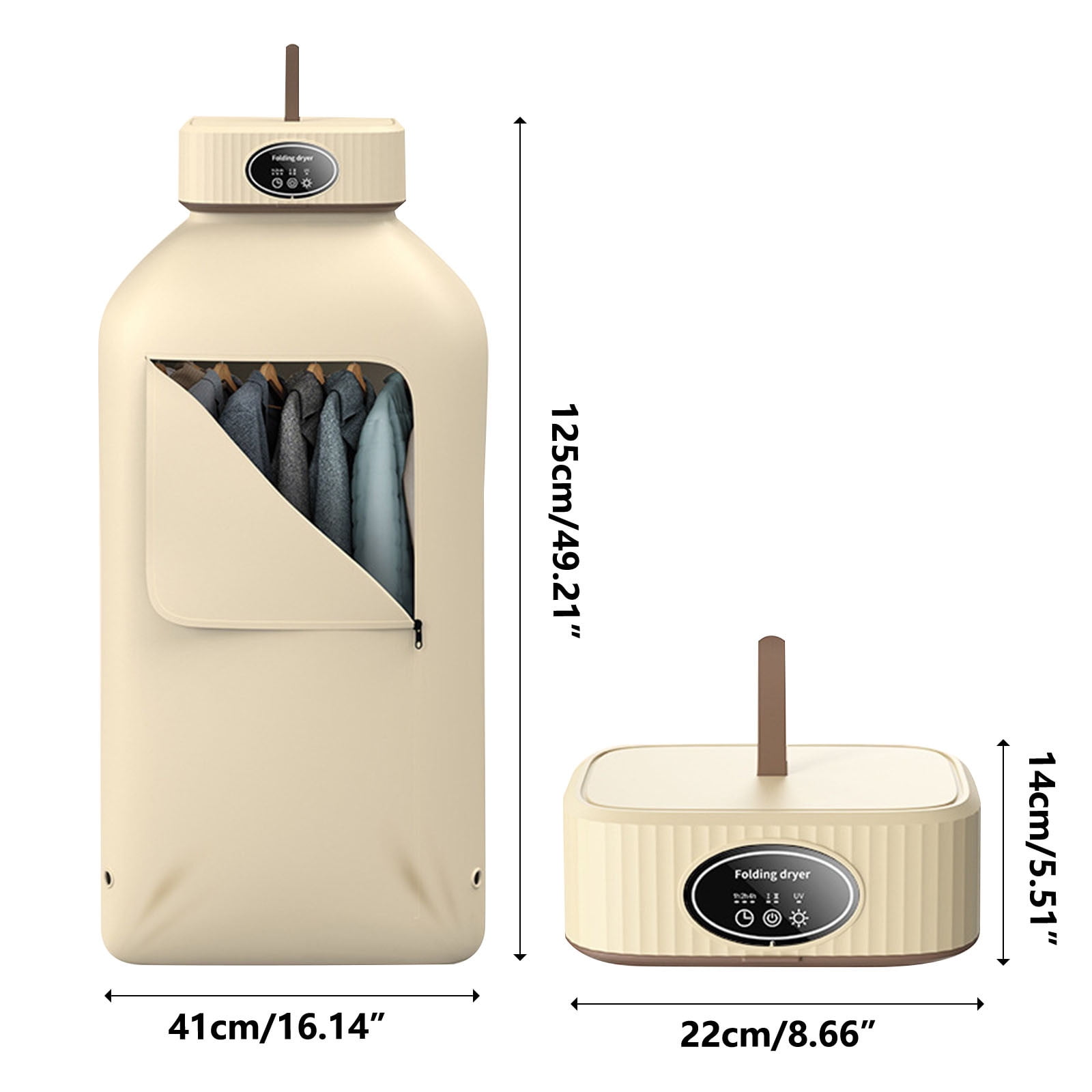 KQJQS Portable Laundry Dryer, Multifunctional Portable Dryer Machine, 2 Gear Adjustable Mini Indoor Clothes Dryer With Dryer Bag