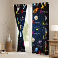 thumbnail image 3 of Homewish Starry Sky Black Out Curtains For Preppy Children Kids,Universe Galaxy Curtains Pack of 2 (42x63 Each),Cosmos Planet Bedroom Curtains,Breathable Home Decor, 3 of 6