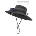 thumbnail image 6 of Msgweeeg Solar Fan Sun Hat Solar Fan Fishing Hat Outdoor Wide Brimmed Sun Hat Solar Fan Hat Ideal Beach Hat and Fisherman Hat for Both Men and Women Random Color, 6 of 9