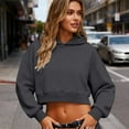thumbnail image 2 of BLVB Womens Cute Cropped Hoodies Long Sleeve Sweatshirts Fall Fashion Outfits Winter Pullover Clothes, 2 of 7