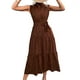 thumbnail image 2 of Vestido largo a media Pierna NikouMX cuello alto Sin Mangas con Cinturón estampado de Puntos S, 2 of 6