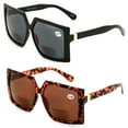 thumbnail image 2 of 2 Pairs Oversized Square Women Bifocal Reading Sunglasses Reader Glasses Lion Head +1.00, 2 of 7