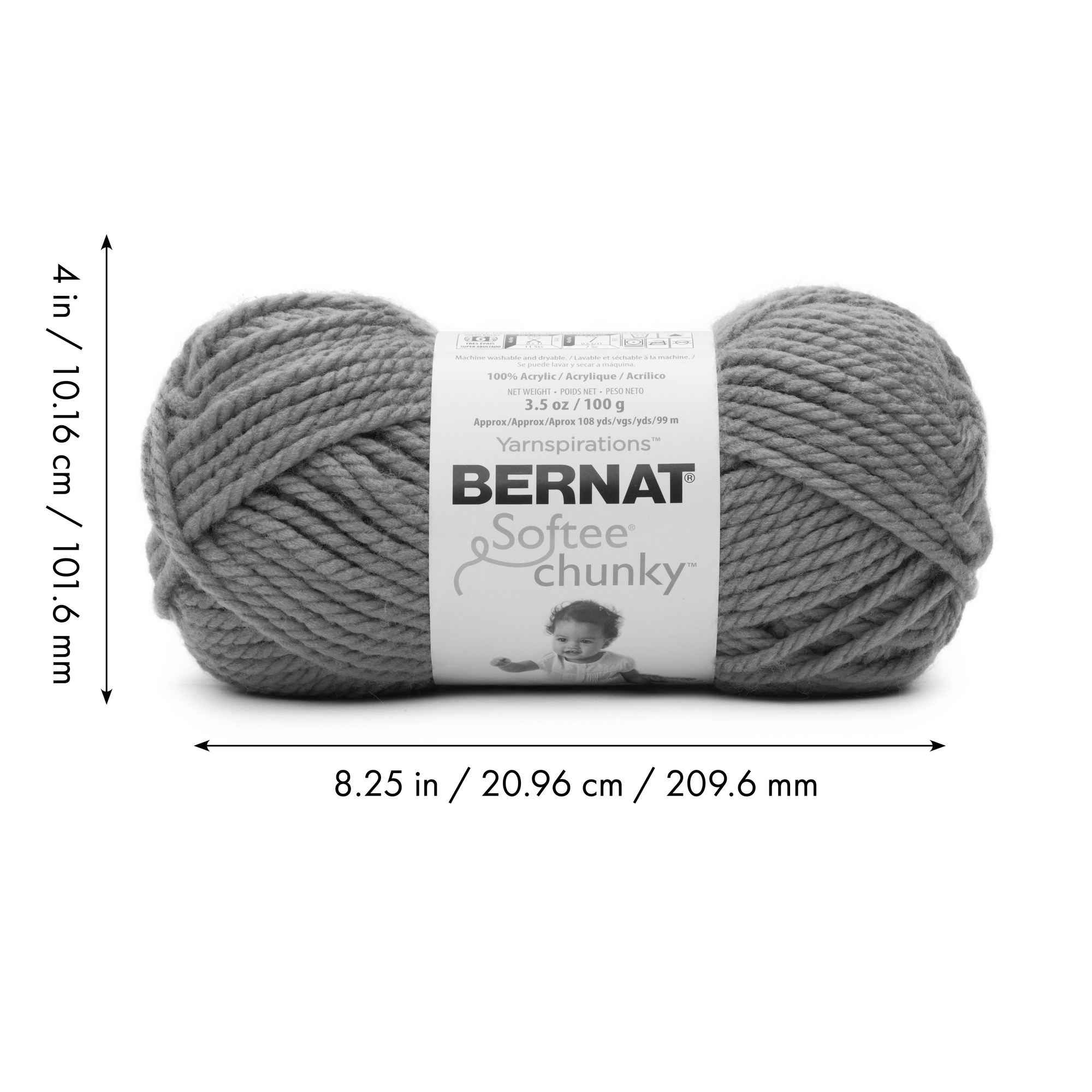 Bernat® Softee® Chunky™ Yarn, Acrylic #6 Super Bulky, 3.5oz/100g, 108 Yards, Acrylic #6 Super Bulky Yarn