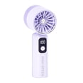 thumbnail image 2 of Ventilador portátil de alta velocidad con pantalla digital, recargable por USB, mini ventilador silencioso, 5 velocidades, compacto para viajes, oficina y uso al aire libre., 2 of 6