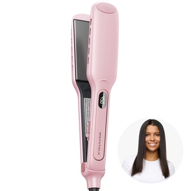 Wavytalk Wet to Straight Hair Straightener, Titanium 1.75 Inch Wide Flat Iron for Damp or Dry Hair, 20% Faster Styling, Pink