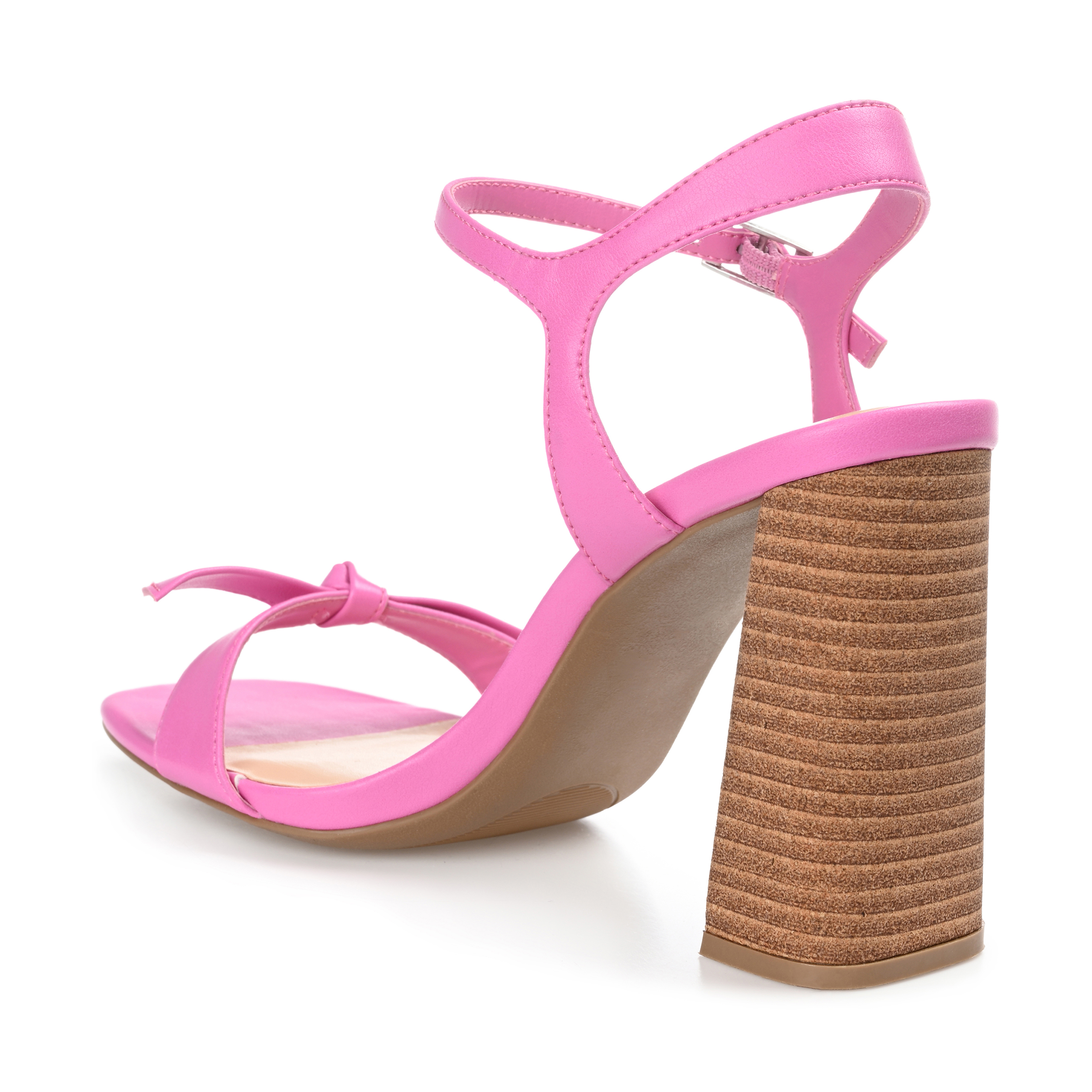 Journee Womens Dianne Open Square Toe Stacked Heel Sandals