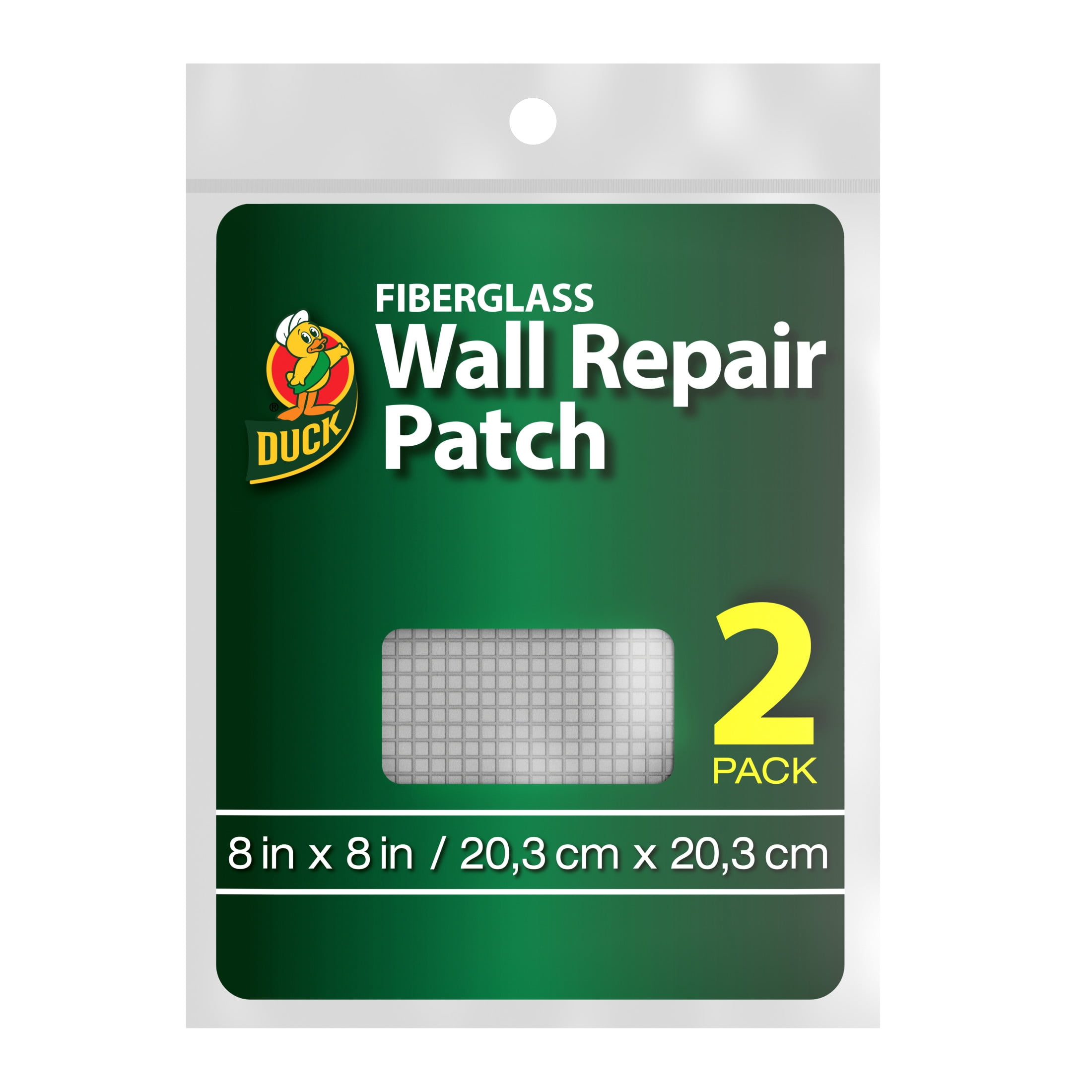 Duck Brand 8 in. x 8 in. White Fiberglass Wall Repair Patch, 2 Pack