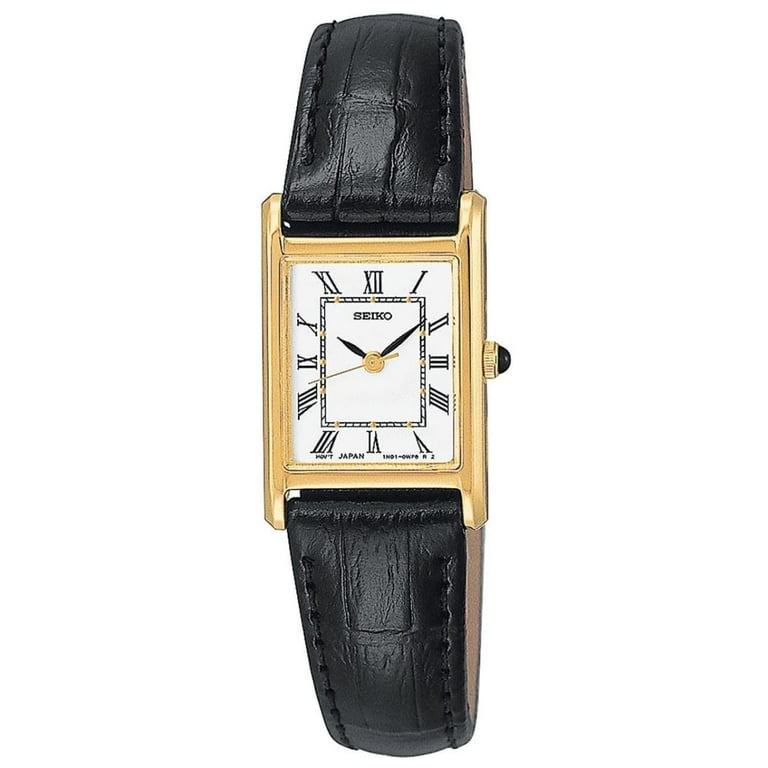 Seiko Women's Rectangular Face Leather Strap Watch SXGN42