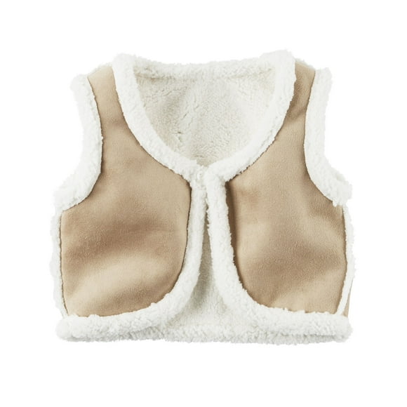 Carter's Girls Fleece Sherpa Vest, Size 7, Beige