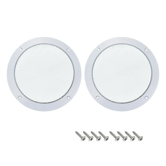 2pcs 4" Speaker Grill Mesh Decorative Circle Woofer Guard Protective Cover Audio Accessories White