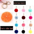 thumbnail image 2 of GFDYREE Faux Rabbit Fur Ball Pom Pom Keychain for Car Key Ring Phone Handbag Charm Tote Pendant, 2 of 2