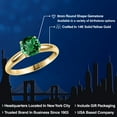 thumbnail image 2 of Gem Stone King 14K Yellow Gold Green Nano Emerald Engagement Ring for Women | 1.65 Cttw | Round 8MM | Gemstone May Birthstone | Size 5, 2 of 6