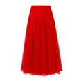 thumbnail image 4 of Annhoo Long Skirts for Women Layered Mesh Casual High Elastic Waisted A Line Skirt Loose Solid Party Maxi Skirts, 4 of 4