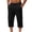 Black, variant on Men's Long Sweat Shorts Cotton Below Knee Capris with Pockets Drawstring Elastic Waistband Straight Leg Capri Pants Size 3XL Wine
