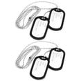 thumbnail image 1 of 2X Collar de Cadena de Colgante con 2 Placa de Identificacion de Perro para Hombres de Moda de Aleacion, 1 of 4