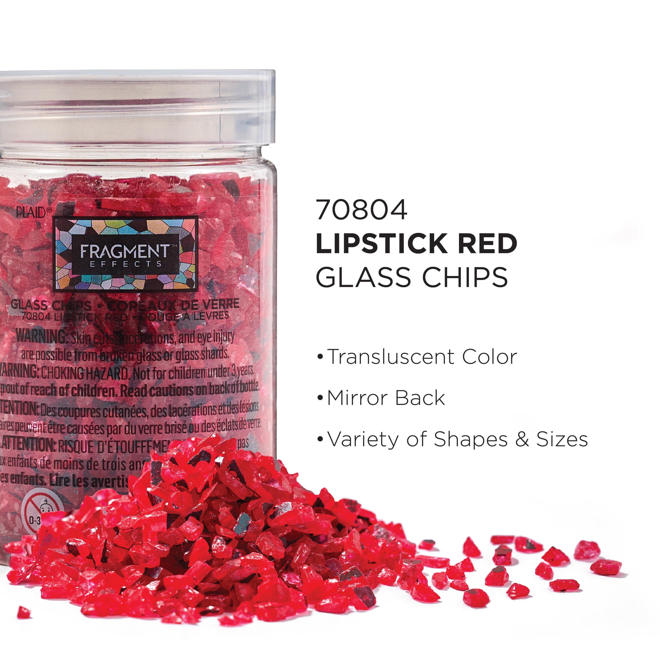 (2 pack) Fragment Effects Glass Chips, Lipstick Red, 6 oz