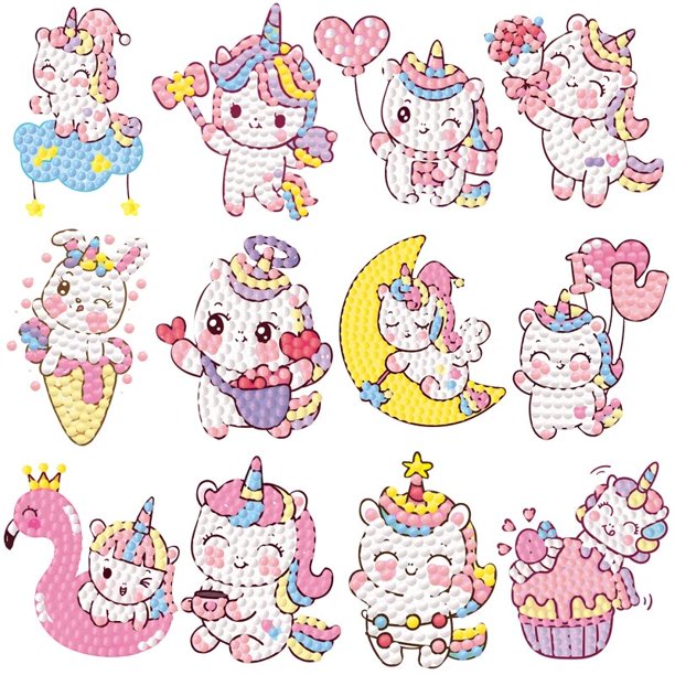 Juego de pegatinas de pintura de diamantes de Disney para niños, Kit de pegatinas de mosaico de Arte de diamantes DIY por números, regalo para principiantes, 1 Juego