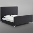 thumbnail image 6 of Posh Living Alex Linen Fabric Upholstered Platform Queen Bed Frame in Dark Gray, 6 of 9