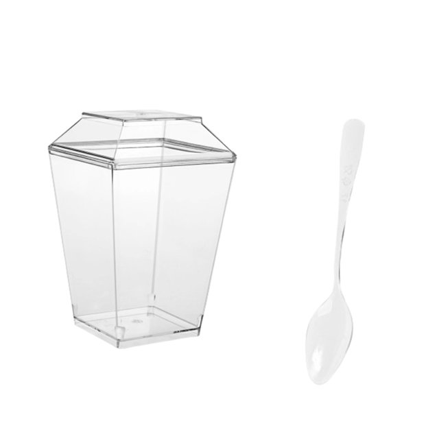 Kearding 50X taza de postre taza de Parfait suministros para el hogar diseño de tapa a prueba de polvo transparente tazas de pudín contenedor Teteras
