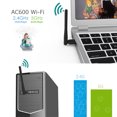 thumbnail image 6 of USB Wifi Lan Adapter AC600 Dual Band 5GHz/2.4GHz 802.11ac w/ Antenna Wireless Network Dongle Booster Lan Card with High Gain External Antenna for PC Laptop-Wavlink, 6 of 6