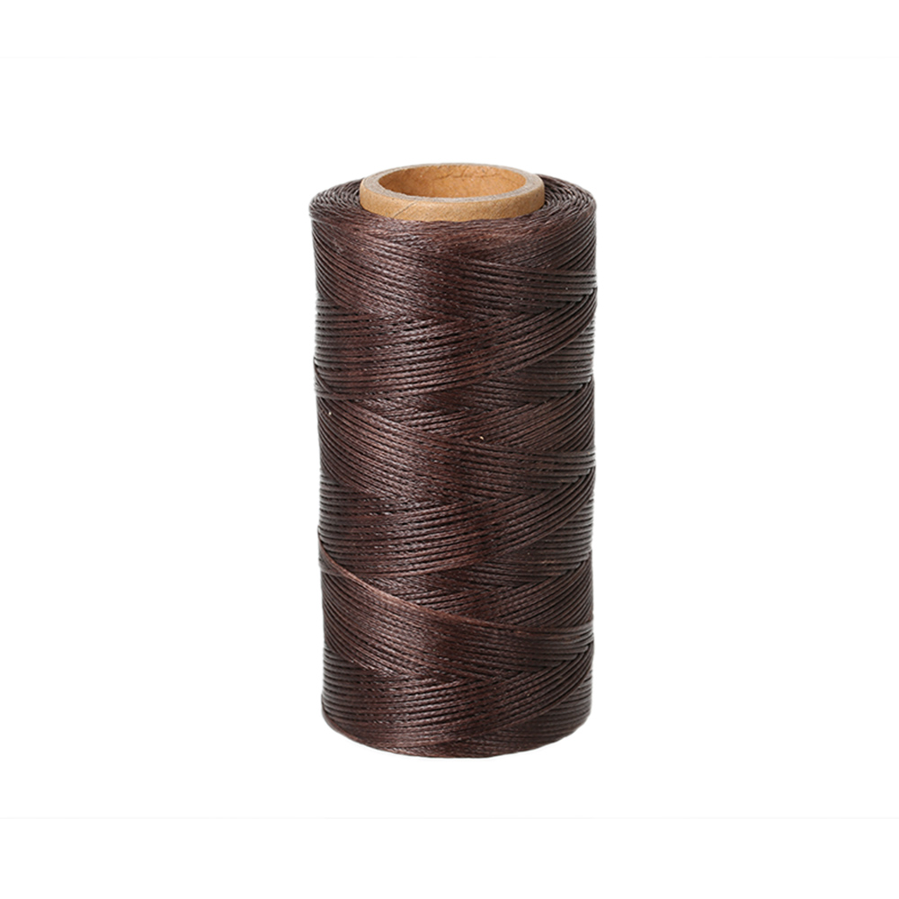 Flexzion Flat Waxed Thread 284Yard 1mm 150D Spool Wax String Cord Sewing Craft Tool Portable for DIY Handicraft Leather Products Beading Hand Stitching Beige