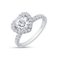 thumbnail image 3 of Lab Created Diamond Moissanite Engagement Rings for Women Wedding Rings 1.40ct D Color VVS1 Clarity Round Cut Moissanite Ring in 925 Sterling Silver plated with 18K White Gold - 5.5, 3 of 5
