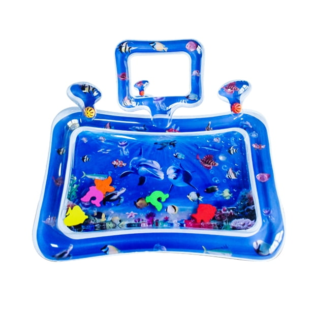 Alfombra del piso Colchoneta de agua para el tiempo de la barriga para bebés, niños y niñas, colchoneta inflable de PVC para juegos de agua con espejo para niños pequeños, centro de actividades de jue