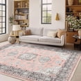 thumbnail image 2 of Living Room Rug 8x10, Washable Boho Area Rug Vintage Low Pile Non Slip Carpet for Bedroom, Dining Room Home Office, 2 of 5
