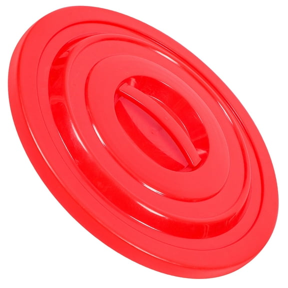 TEHAUX Red Plastic Waste Bin Lid for Outdoor Cans, Portable Trash Can Cover, and Lightweight
