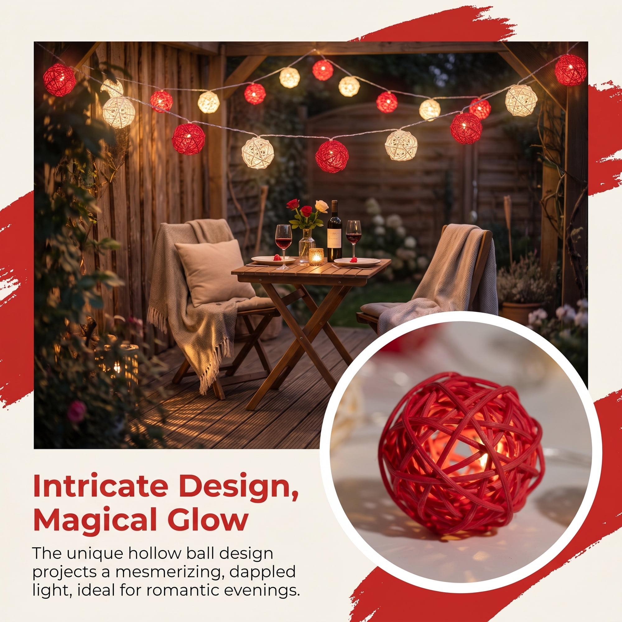 Unique Bargains Lights for Home Use with Flexible Design 6.6 ft Red Light Battery Operated