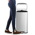 thumbnail image 4 of happimess Curtis 8-Gallon Step-Open Trash Can, Platinum Silver, HPM1011A, 4 of 10
