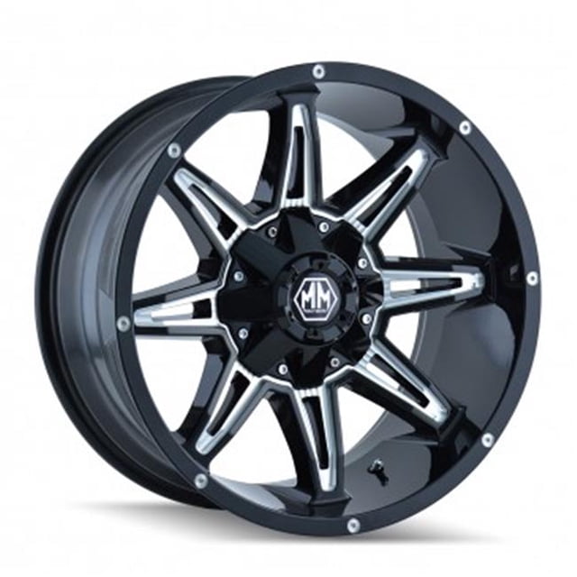 Mayhem 8090-2978M 8-180 PCD Rampage Black Milled Spokes Wheel