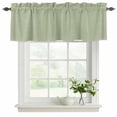 thumbnail image 2 of Sage Green Burlap Texture Valances for Windows, Decorative Rod Pocket Window Valance Curtains, Farmhouse Vintage Sage Green Short Curtain Drapes for Kitchen/Living Room, 2 Panels, 54" W x 18" L, 2 of 8