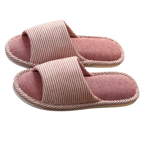 LABSERRON 1 Pair Slippers Home Slippers Women Cotton Linen Indoor Design Anti-slip Comfortable Pink 9